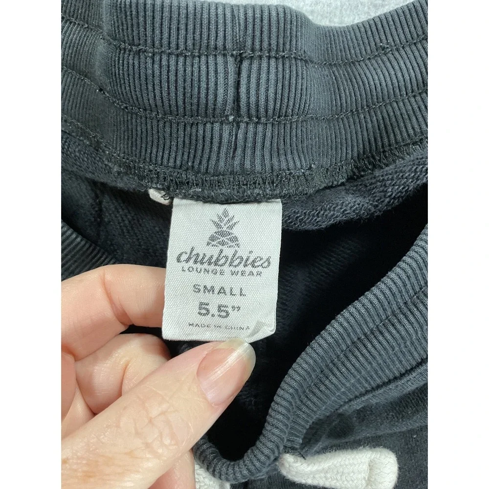 Chubbies Lounge Wear Shorts Mens Small Black French Terry 5.5 Inseam 2327
